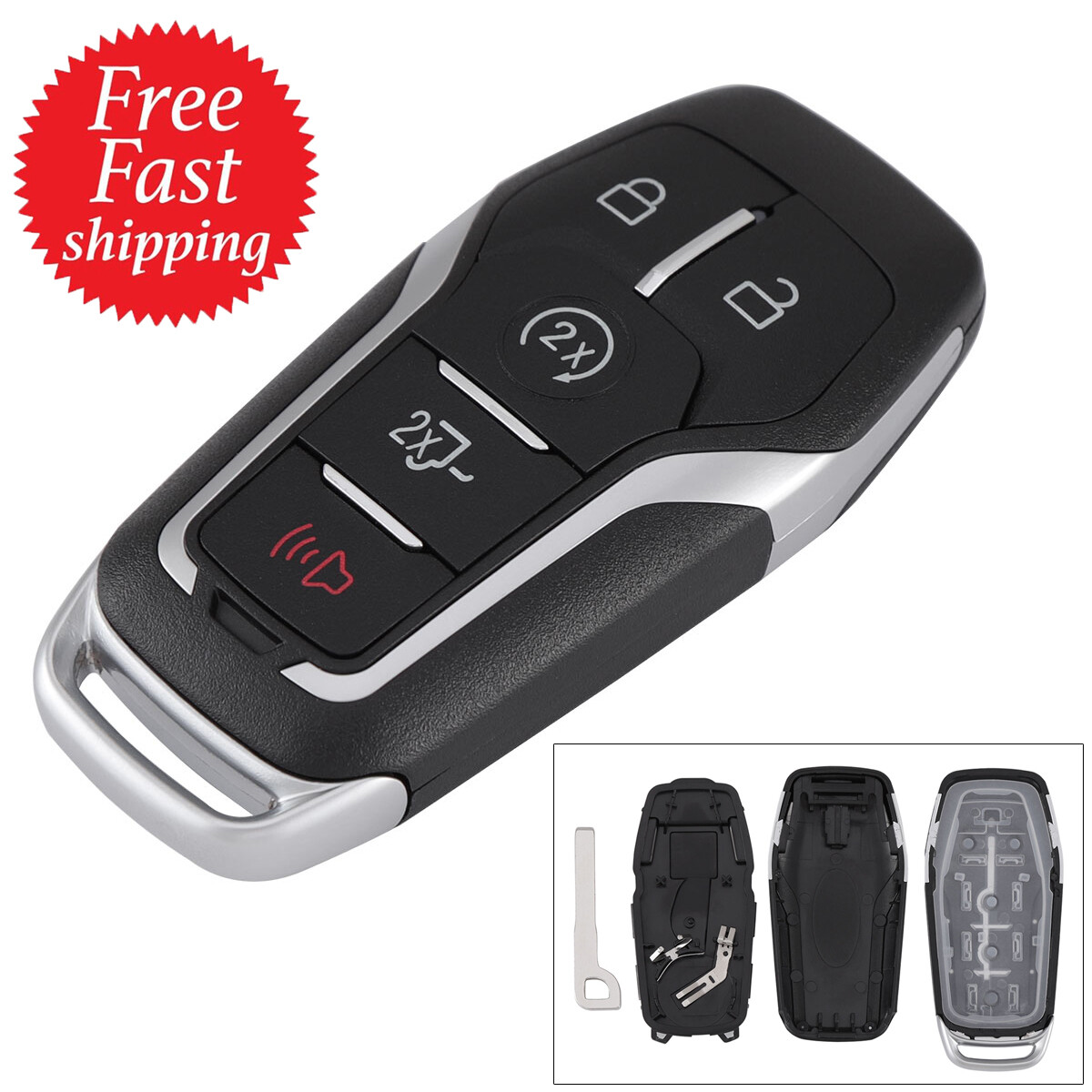 Remote Key Fob Shell Case Cover For 2015-2017 Ford Explorer Edge