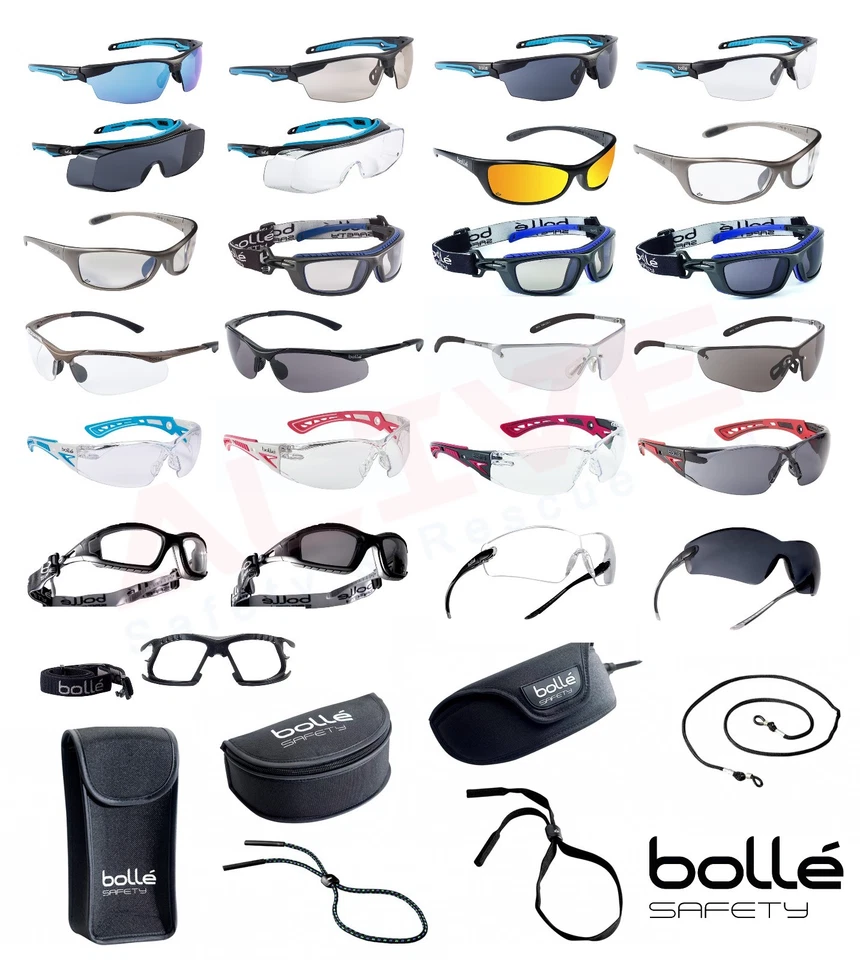 BOLLÉ SAFETY Bolle Safety Glasses - Various Types BOLLE PLATINUM Anti-Fog + Anti-Scratch Lens