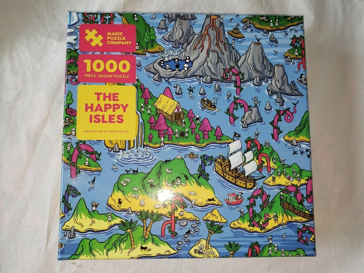 100% COMPLETE MAGIC PUZZLE COMPANY THE HAPPY ISLES 1000 PIECES