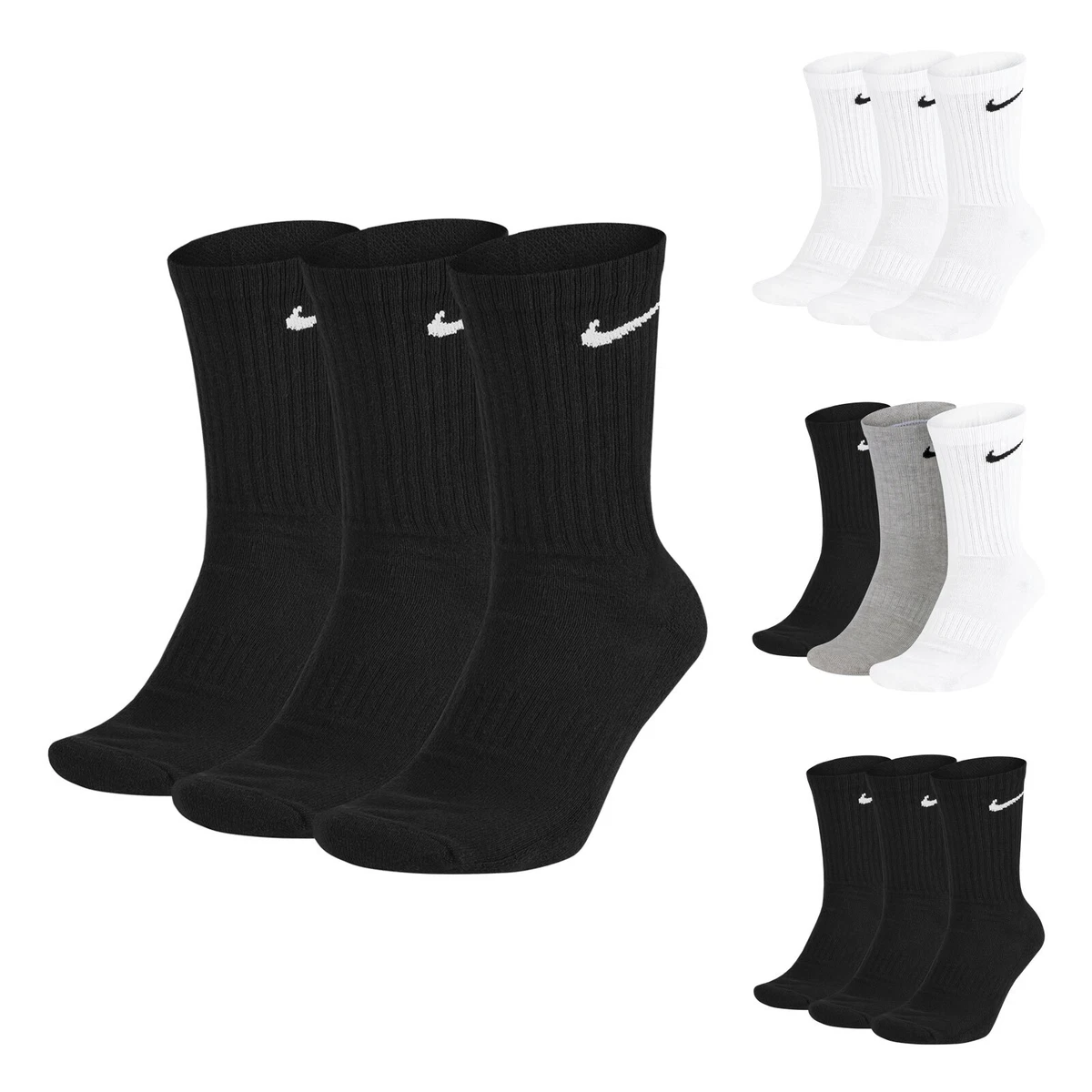 6, 9, 12, 15 Paar NIKE Unisex Trainingssocken Everyday Cushioned Crew Socks