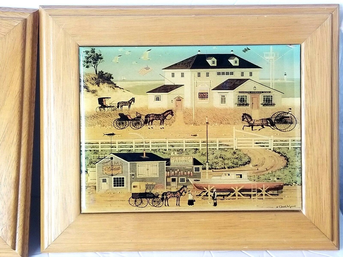 【カントリーアンティーク】Giorgio's County Creations Vintage Georgina's Country Creations Tile Wood Art by Charles