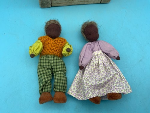 Vintage African Americana Handmade Faceless Mini Dolls (2)