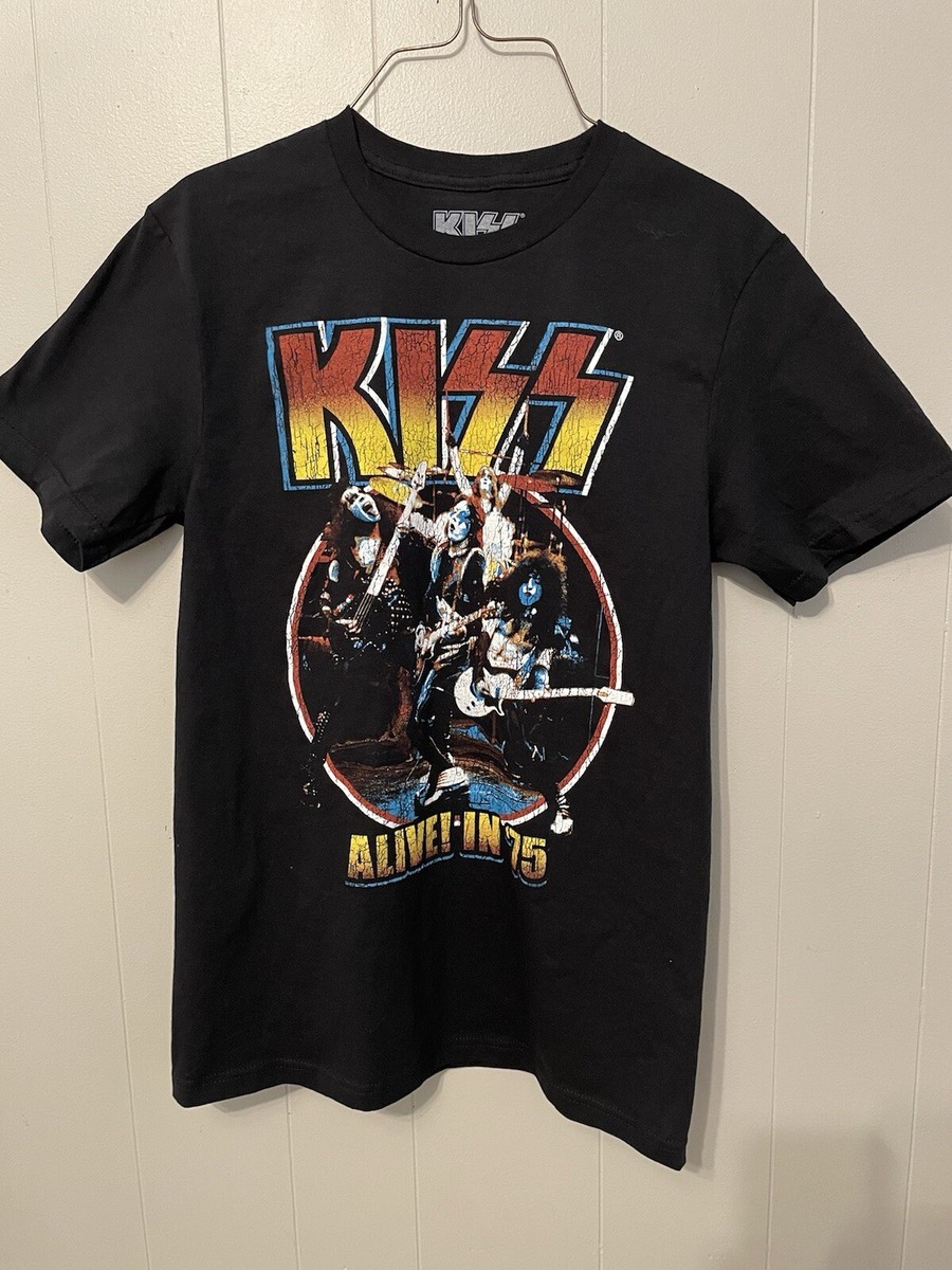 KISS Alive in 75 Black Graphic T-Shirt | eBay