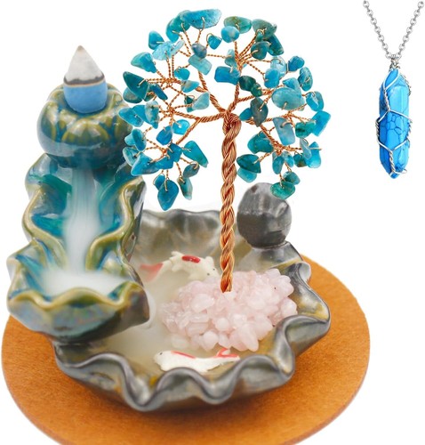 Waterfall Burner, Crystal Tree Backflow Incense Holder, with 30 Incense Cones...