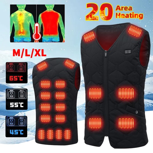 NEW Electric USB Heated Vest Jacket With Battery Men Women Heating Thermal Coat