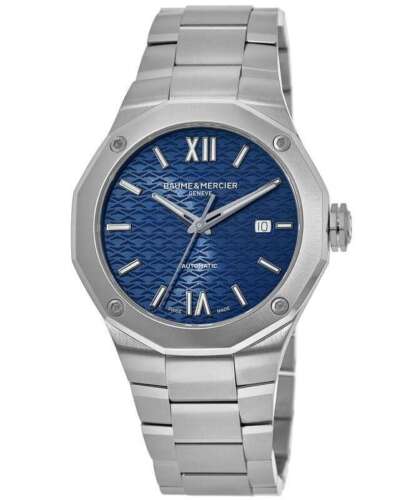 Nowy zegarek męski Baume & Mercier Riviera automatyczny niebieski tarcza stal 10620 - Zdjęcie 1 z 5