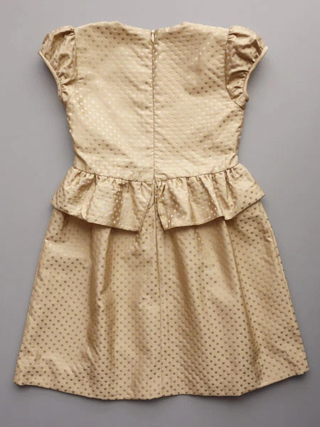 Vestido de fiesta Luli and Me nuevo con etiquetas champán dorado satinado tafetán  Foto 3 de 4