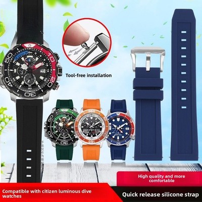 For Citizen Promaster Diver BN2036 2037 JR4065 BJ2167 Rubber Watch Band Strap 22