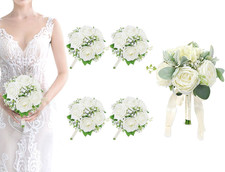Bridal Bouquet Set: 1 Bride  4 Bridesmaid Artificial Flower Bouquets