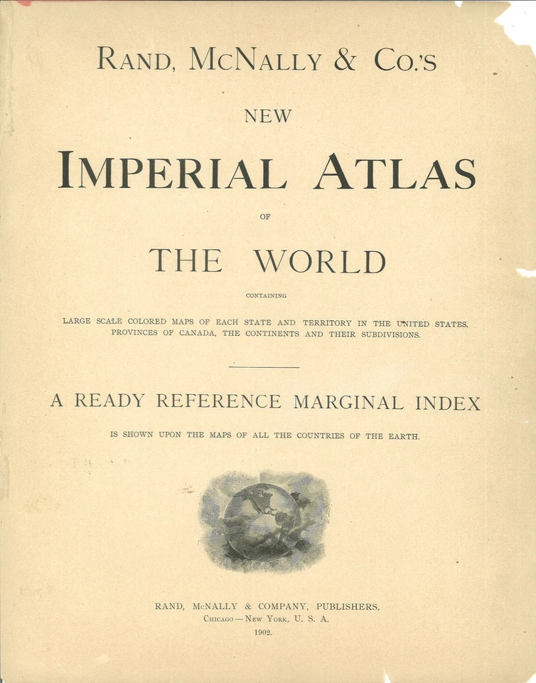 Mapa estatal de RHODE ISLAND de 1895/1901 fm 1902 Rand McNally Atlas VER DESCRIPCIÓN Foto 3 de 4