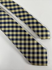 Crown  Ivy Kids Boys Yellow Blue Plaid Neck Tie 100 Polyester 2.75X53 NWT