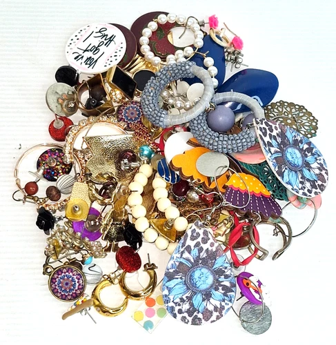 BulkHuge Bulk Vintage Earrings Lot 275g Mixed Pre Loved Costume Jewellery Resale