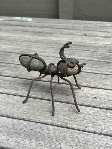 Folk Metal Yard Art Mama And Baby ANT Sculptures~ Hanmade And One Of A Kind - Picture 12 of 12