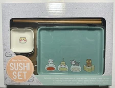 Kawaii Cat Sushi Serving Set (Includes Plate, Sauce Dish & Chopsticks) - 3pc set