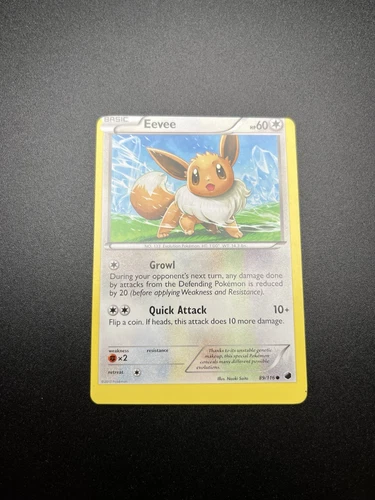 Pokemon - Eevee Plasma Freeze  Error Card -  Misalignment dots  - Miscut - Error