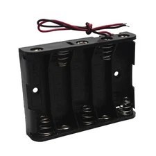 1/2/3/4/5/6/8/10 AA Battery Holder Slot Case Plastic Storage Box Wire Leads Flat
