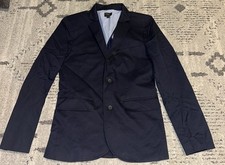 J.CREW Crewcuts Boys Thompson Jacket Blazer NAVY BLUE Size 14 EUC