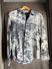 RARE Vintage KR3W Krew Skate or Die Tie-dye Button Down Long Sleeve Shirt Size M