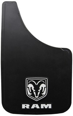 Plasticolor 000490R01 RAM White Logo Easy Fit 9''x15'' Mud Guard - Left and Right