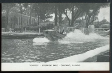 Early Chicago Illinois Riverview Park "Chutes" Historic Vintage Postcard D249