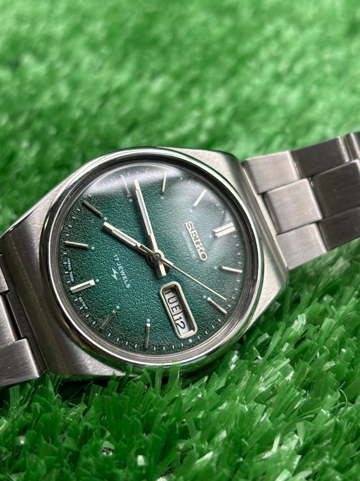 Винтажные автоматические мужские часы Seiko 5 || зеленый циферблат || 17 камней - Изображение 3 из 4