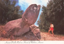 Postcard, Ancient Phallic Rock on Island of Molokai, Hawaii