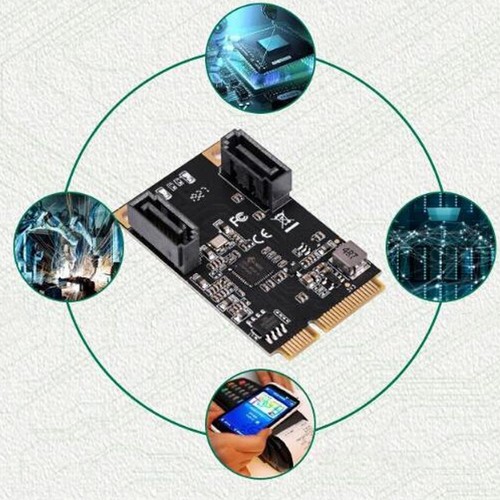 Mini PCi E To 2 Port Expansion Card 6Gbps Fast Transmission Speed PCI E CB - Afbeelding 18 van 24