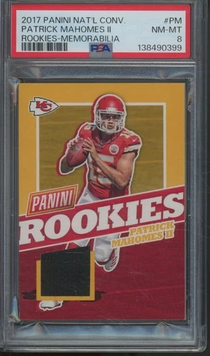 2017 Panini National Convention Rookies Patrick Mahomes II Jersey RC PSA 8