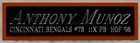 ANTHONY MUNOZ BENGALS NAMEPLATE AUTOGRAPHED SIGNED HELMET FOOTBALL JERSEY PHOTO