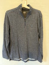 Izod Saltwater 1/4 Zip Pullover Small Blue Lightweight Sweater