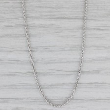 Wheat Chain Necklace 14k White Gold 18" 1.1mm 2.9g