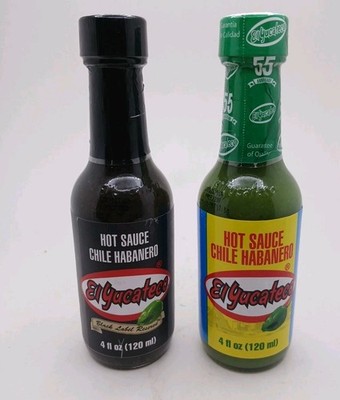 (Bundle) El Yucateco Black Label Reserve & Green Habanero Hot Sauce 4 oz 