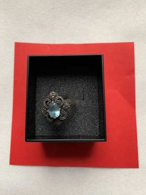 Silberring mit Aquamarin, Jugendstil! 