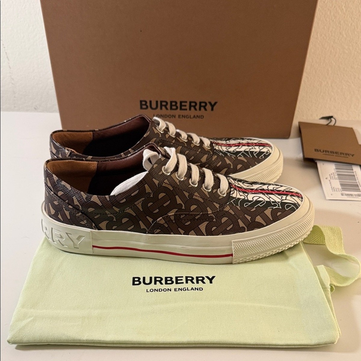 Burberry Women's Brown TB Monogram Low-Top Sneakers | eBay