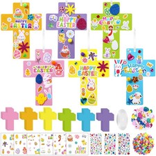 48 Sets Easter Religious Crafts Bulk Cross Paper Crafts DIY Easter Eggs Bunny...