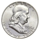 Choice Unc 1956 Franklin Half Dollar Gem BU From Original Roll *7191