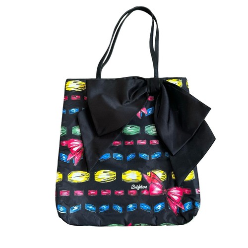 Brighton Tote Bag Purse Big Bow Black Multicolor Travel Preppy Coquette Shoulder