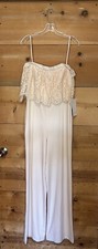 New BHLDN Theia Bridesmaids Bridal Mika Off-the Shoulder Lace jumpsuit Size 8