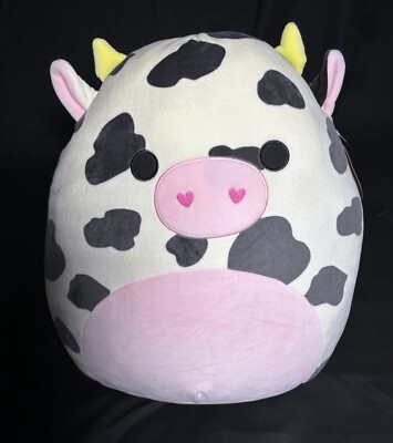 Squishmallow Colin the Cow 16'' Heart Nose Plush Valentines Day 2024