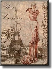 Paris Couture Fashion Picture on Stretched Canvas, Wall Art Décor, Ready to Hang