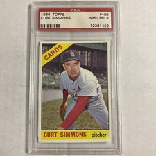 1966 Topps #489 Curt Simmons PSA 8 P4