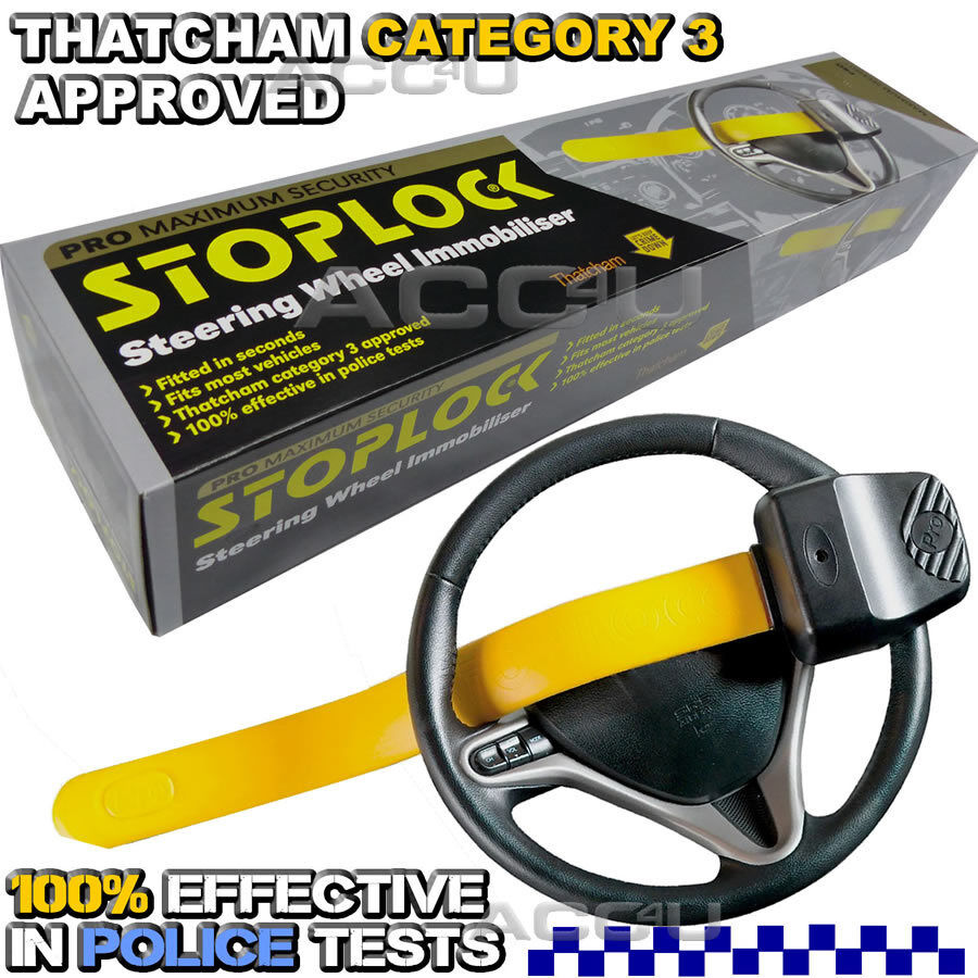 StopLock Pro Thatcham Category 3 Car Van Anti Theft Security Steering Wheel Lock