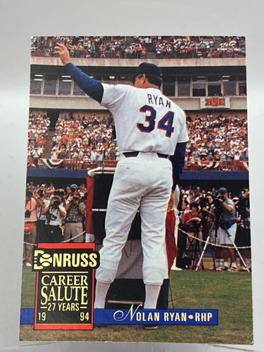 1993 Donruss Career Salute 27 Years Card #1 Nolan Ryan - Texas Rangers - Picture 4 of 10