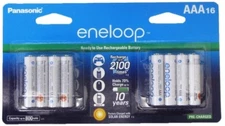 16 Panasonic Eneloop AAA NiMH Rechargeable batteries 2100 cycle Made in Japan