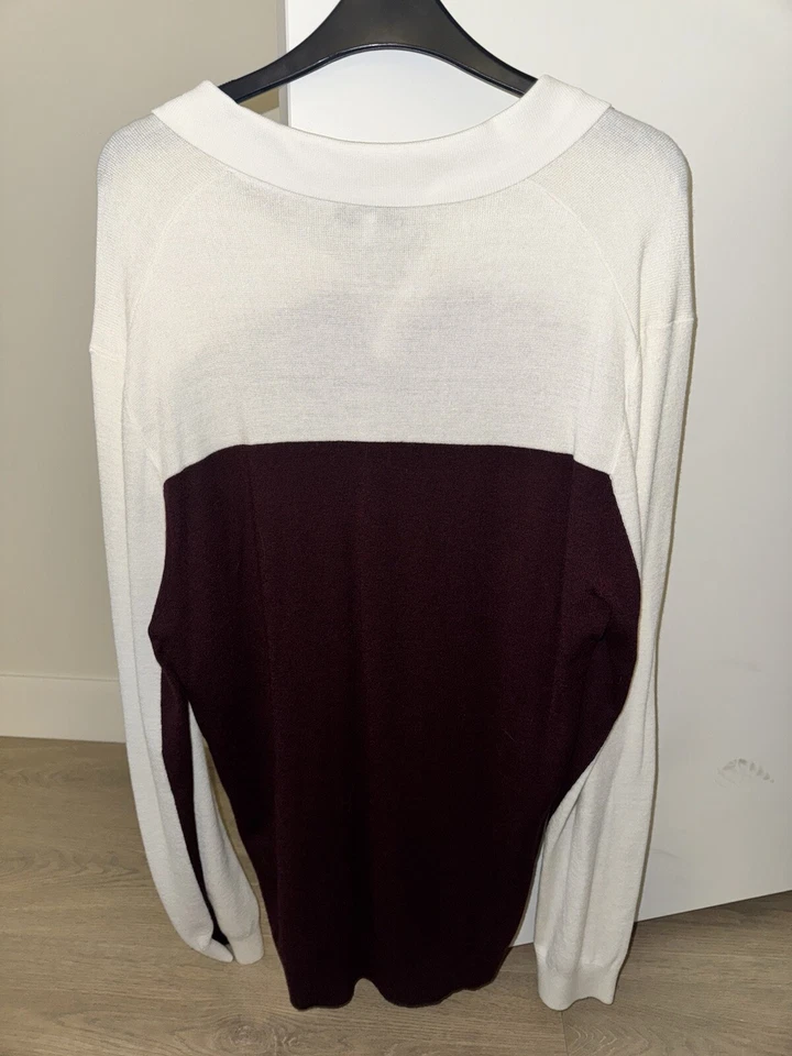 Polo de manga larga Reiss para hombre talla XXL (se ajusta como grande de EE. UU.) rojo granate Foto 3 de 3