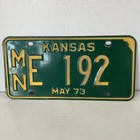 1973 Kansas License Plate E 192 Marion County Mn Collector Man Cave Garage
