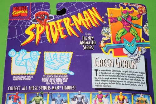 1994 MARVEL Spider-Man Animated Series GREEN GOBLIN ACTION FIGURE TOY BIZ SEALED - Picture 7 of 8