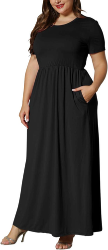 Women’S plus Size Maxi Dresses for Curvy Women Summer Casual Short Sleeve 2025 L - Picture 5 of 12