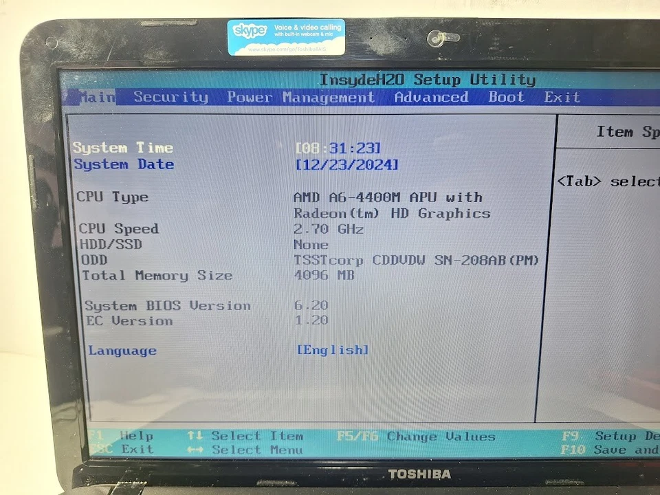 Notebook Toshiba Satellite C855D S5238 *SOMENTE PEÇAS* - Imagem 2 de 4