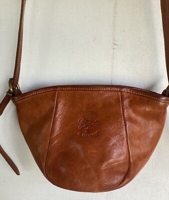Vintage IL BISONTE W.A.DI FILIPPO Brown Leather Crossbody Bag